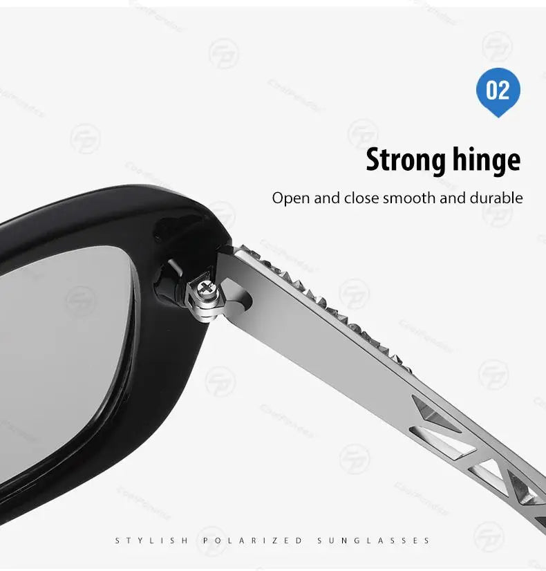 Diamond Frame Photochromic Polarized UV400 Fashion Sunglasses for Women Travel Glasses