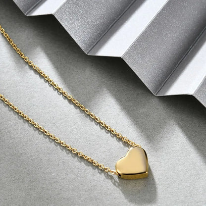 Stainless Steel Heart Necklaces For Women Korean Style Collar Pendant Men Chain Necklace 50 cm