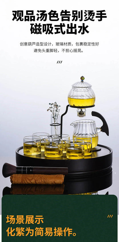 Lantern Model Glass Teapot Modern Decoration Kung Fu Teapot Drinkware Transparent Glass Tea Set 6 Cups For Drink