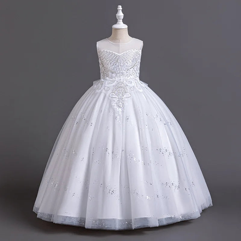 Christmas Girls Princess Ball Gown Fluffy Tulle Birthday Dress for Flower Girl Wedding Pageant Holiday Party Dress