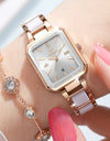 Ceramics Elegant Watch for Women Luxury Brand Waterproof Square Black Ladies Wrist watches