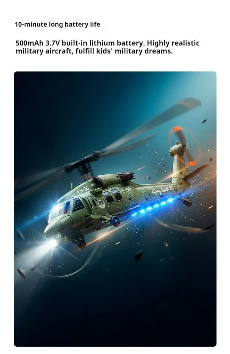 FB06 Black Hawk Remote Control Helicopter 4 Channel Optical Flow Positioning Simulation Model