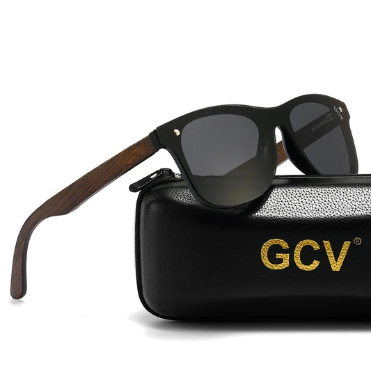 Natural Wooden Polarized UV400 TR90 Frame Sunglasses for Men Fashion Outdoor Eyewear