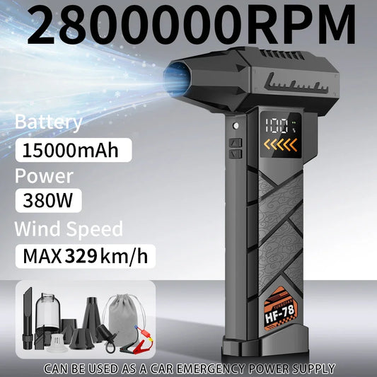 2800000 RPM Turbo Jet Air Blower Cordless Air Duster With Emergency Power Supply