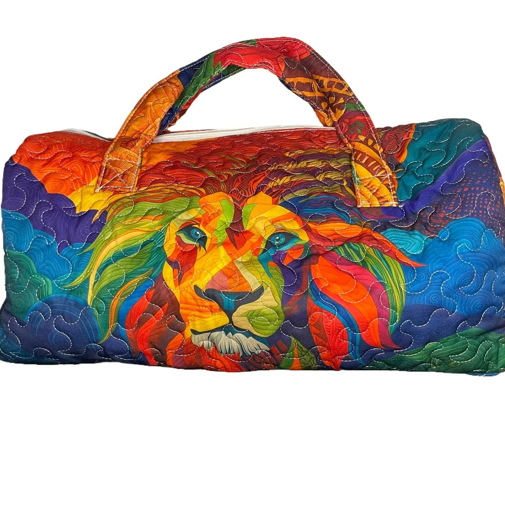Travel Duffel Bag Quilted Weekender Bag 3D Giraffe Print Luggage African Animal Pattern Carry On Bag for Vacation Beach Camping