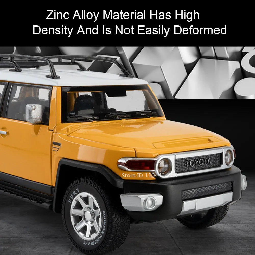 1:24 Land Cruiser FJ LC80 Toy Model Diecast Alloy Car Sound Light Pull Back Doors Opened Miniature Vehice Friend's Birthday Gift