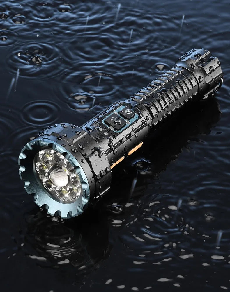 30W 1 Plus 8 LED Rechargeable Camping Flashlight