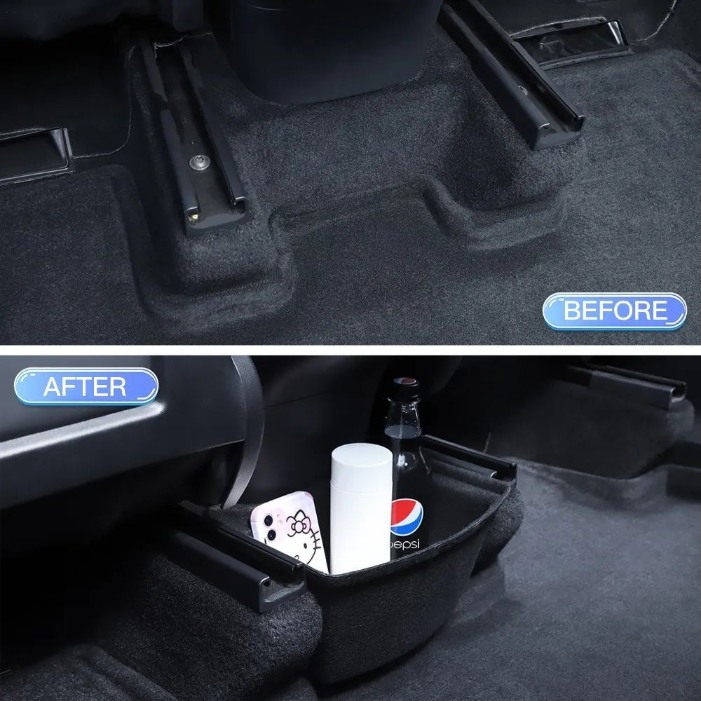 For Tesla Model 3 Model Y Rear Center Console Organizer Tray Flocking For Tesla Model3 Storage Box ModelY Case Accessories