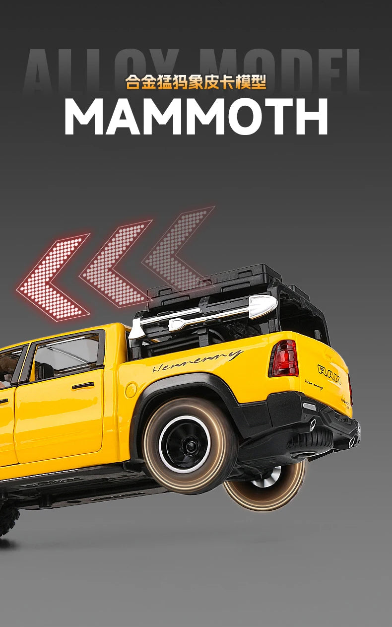 1:32 Dodge RAM 1000 TRX Mammoth Metal Diecast Alloy Car Model Car Central Control Decoration Ornaments Gift With Boyfriend Goods