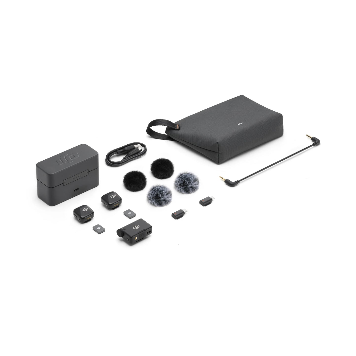 Wireless Microphone System with 48 Hour Battery Life Charging Case and Two Level Active Noise Cancelling