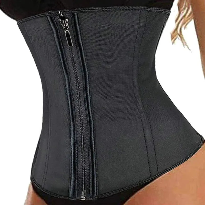 Latex Corset Body Shaper Waist Trainer Cincher Zipper Under bust Weight Loss Slimming Shapewear Hourglass Belt Women