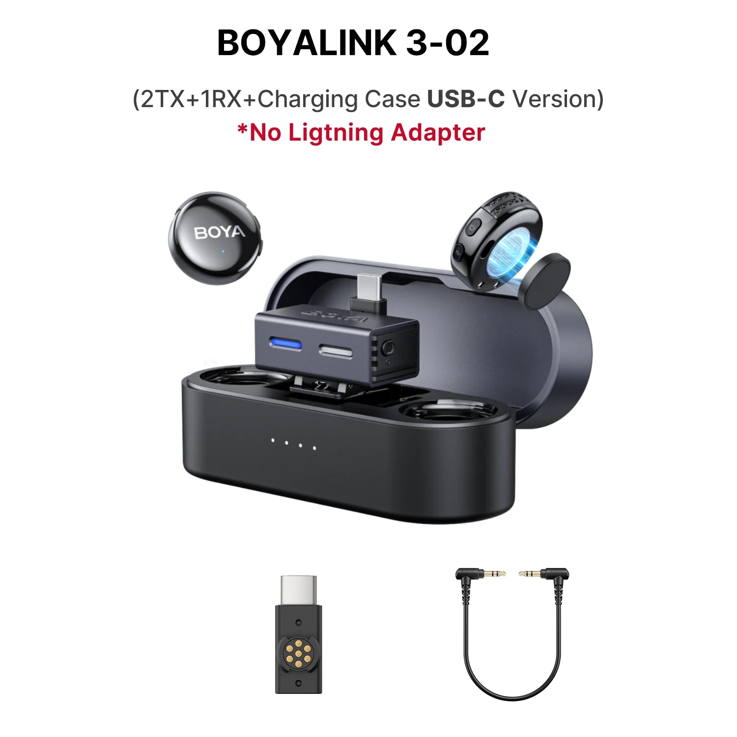 LINK 3 Wireless Lavalier Microphone for iPhone 15/16 Type-C Devices AI Noise Cancellation Lapel Mic for Video Recording