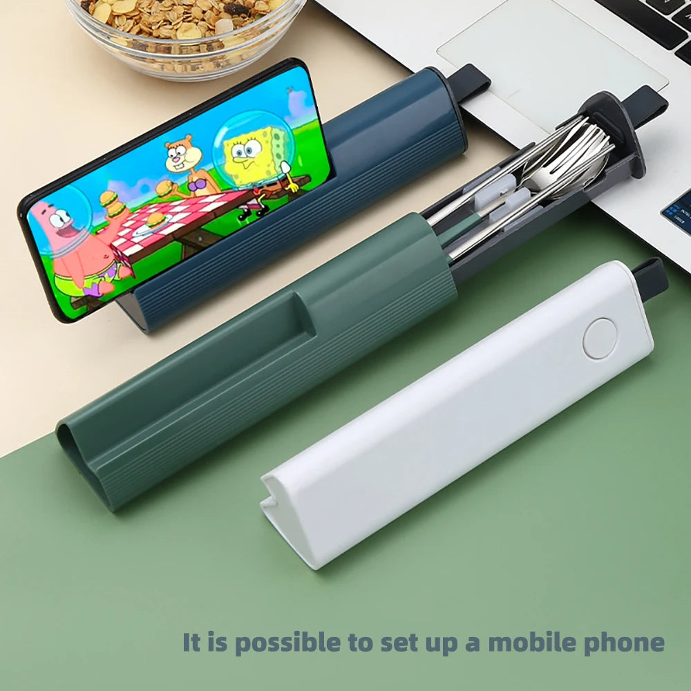 2/3Pcs Colorful Dinnerware Set 304 Stainless Steel Cutlery Set Kitchen Portable Tableware Set Chopsticks Fork Spoon Dinner Set