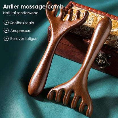 Sandalwood Head Massage Comb Six Claw Massage Comb Scalp Meridian Comb Scratch Head Scratch Gua Sha Tool