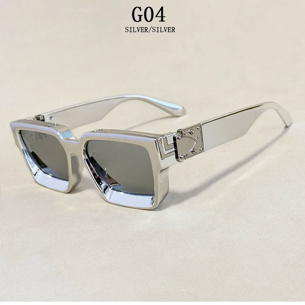 Oversized Square Vintage Sunglasses With UV400 Protection