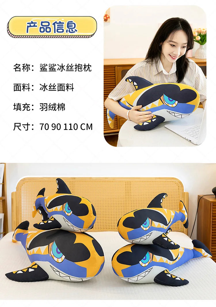 Cute Pirate Shark Plush Stuffed Doll Pillow Toy