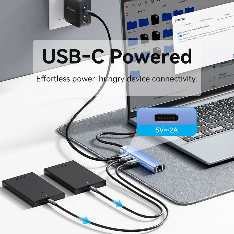 USB Ethernet Adapter 1000Mbps USB3.0 HUB RJ45 Lan for Macbook Windows Laptop PC Xiaomi Mi TV Box USB-C HUB Network Card