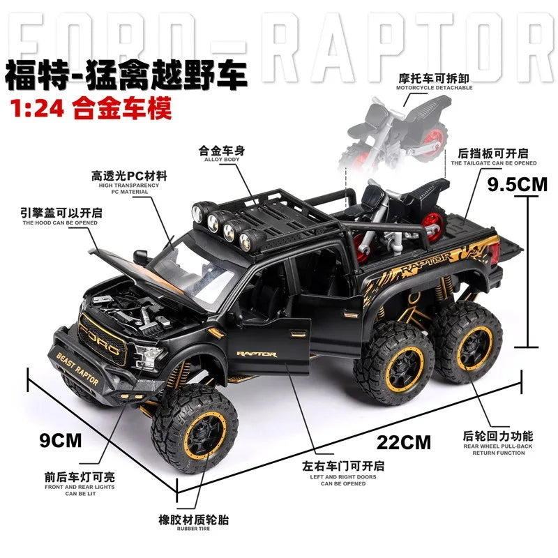 1:28 F150 Off Road Pickup Truck Alloy Diecast Model Car High Simulation Collections Home Trendy Toy Birthday Gift For Friend Boy