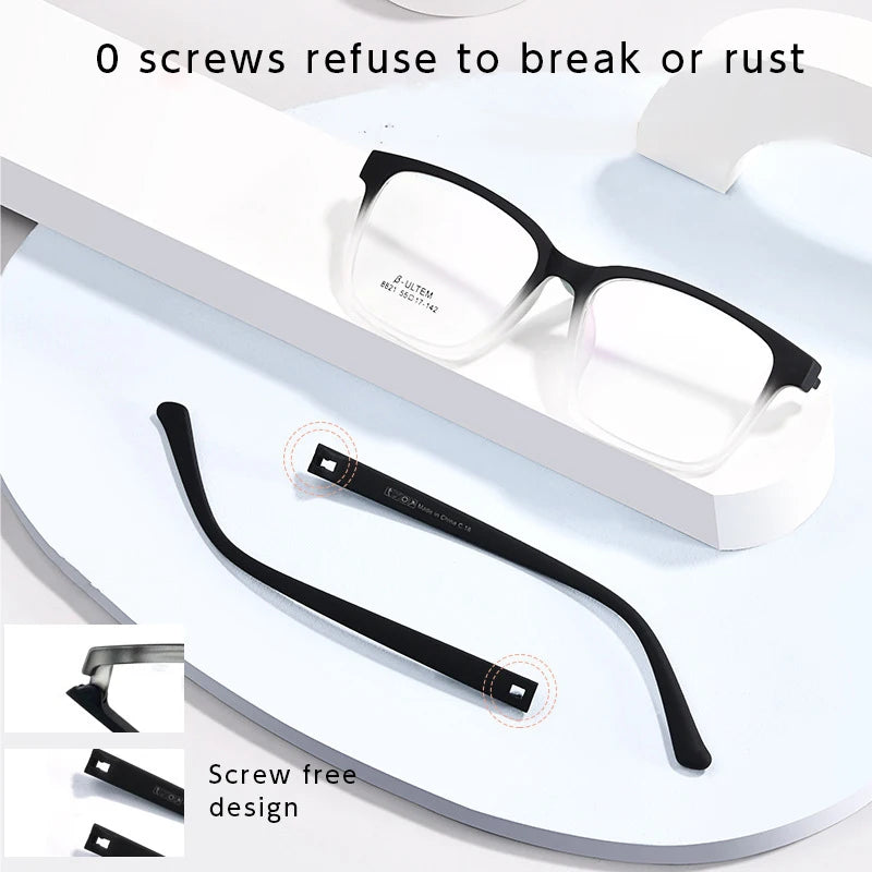 Ultralight and Comfortable Men's and Women's Glasses Frame TR90 Screwless Design Optical Prescription Glasses Frame