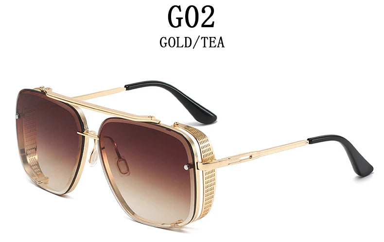Vintage Steampunk Square Sunglasses With UV400 Protection