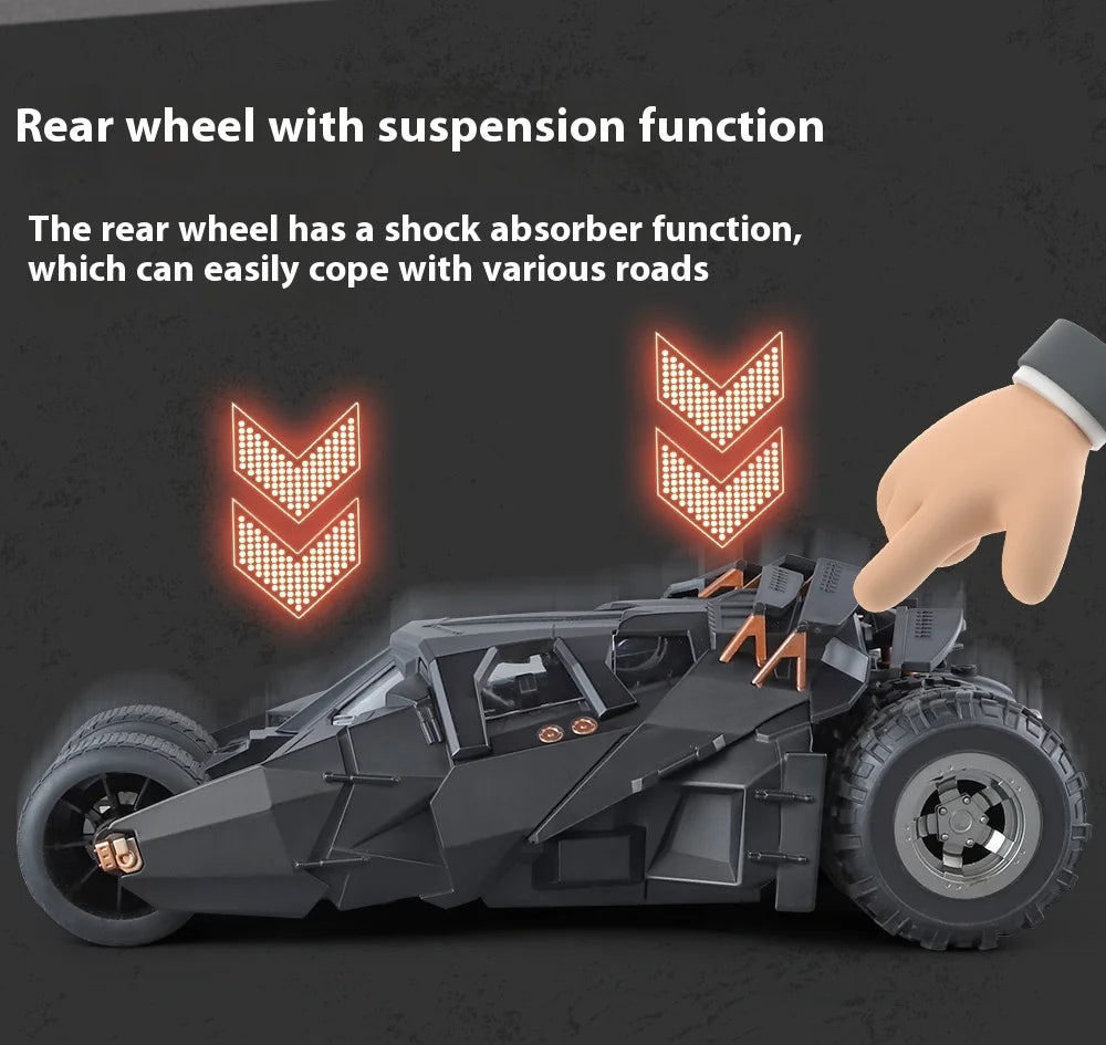 1:18 Batmobile Tumbler Alloy Diecast Model Sound Light Car Spray Function Toy Display Ornament Toys For Gift For