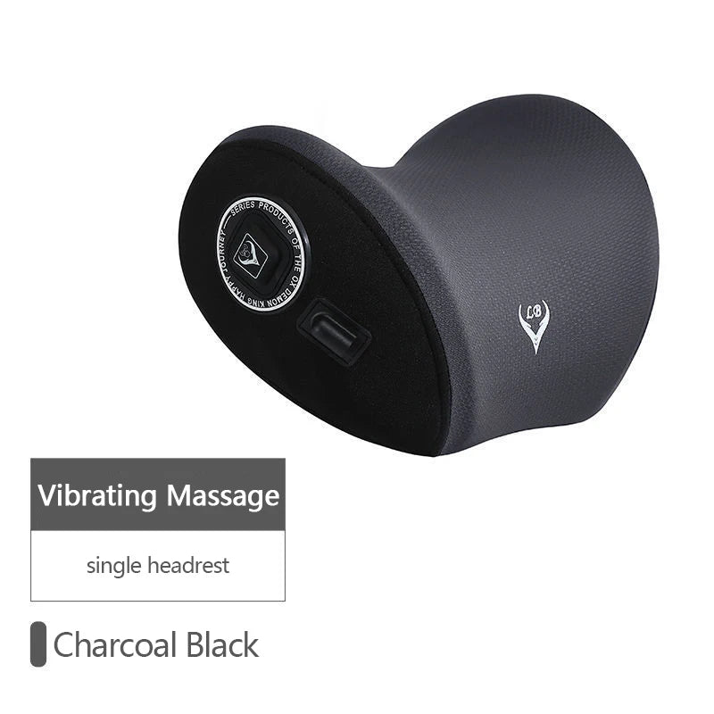 Car Electric Massage Neck Pillow Cushion Vibration Headrest Support Lumbar Seat Back Cushion Vehicle Supplies Travel Assecories