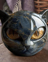 Black Cat Figurine Resin Cat Head Healing Stone Marble Texture Cat Stone Resin Cat Sculpture Ornament Cat Sculpture Craft Decor