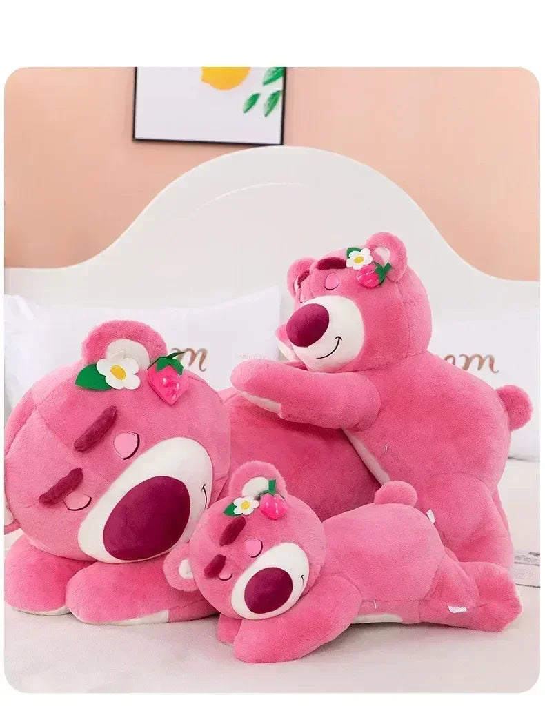 Disney Toy Story Lotso Cute Bear Strawberry Sofa Plush Pillow Stuffed Toys  Girls Friends Festivals Birthday Gift