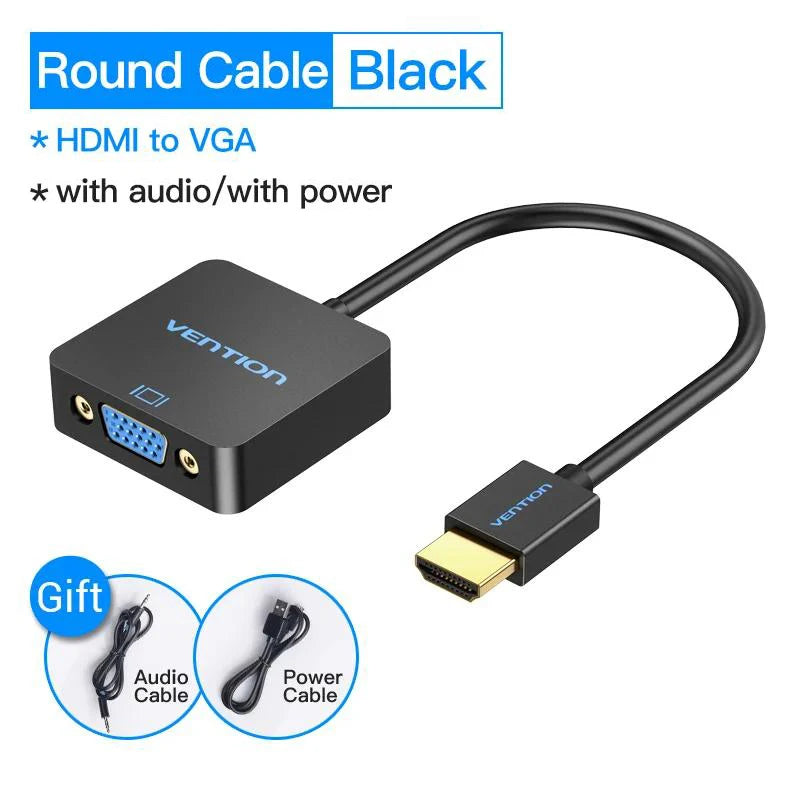 HDMI to VGA Adapter Male to Female Converter 1080P VGA to HDMI With 3.5 Jack Audio Cable for Laptop TV Box HDMI to VGA