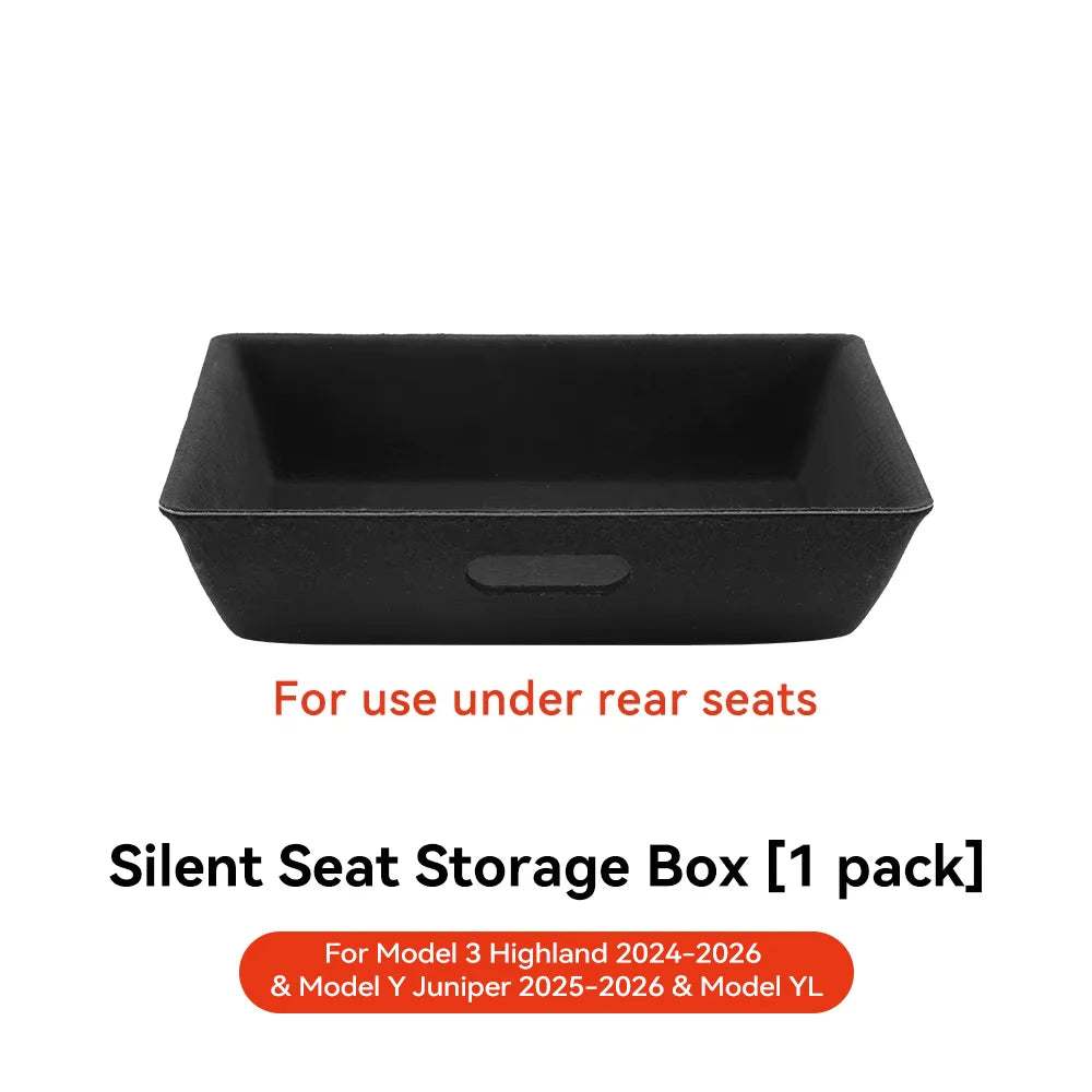 Under Seat Storage Drawer Organizer for Tesla Model Y 2021 2024 Felt ABS Hidden Storage Box