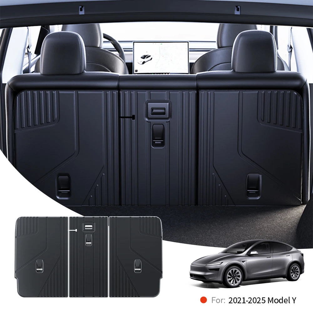 Rear Seat Backrest Protection Mat for Tesla Model Y Juniper 2021 2025 TPE Cargo Seat Cover