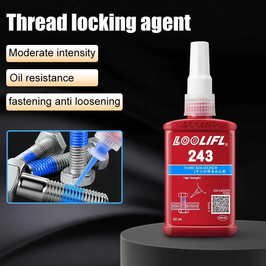50 ml Medium Strength Thread locker (blue) Glue 243 Threadlocker (blue) Firm Screw Glue Anaerobic Anti Loosening Agent