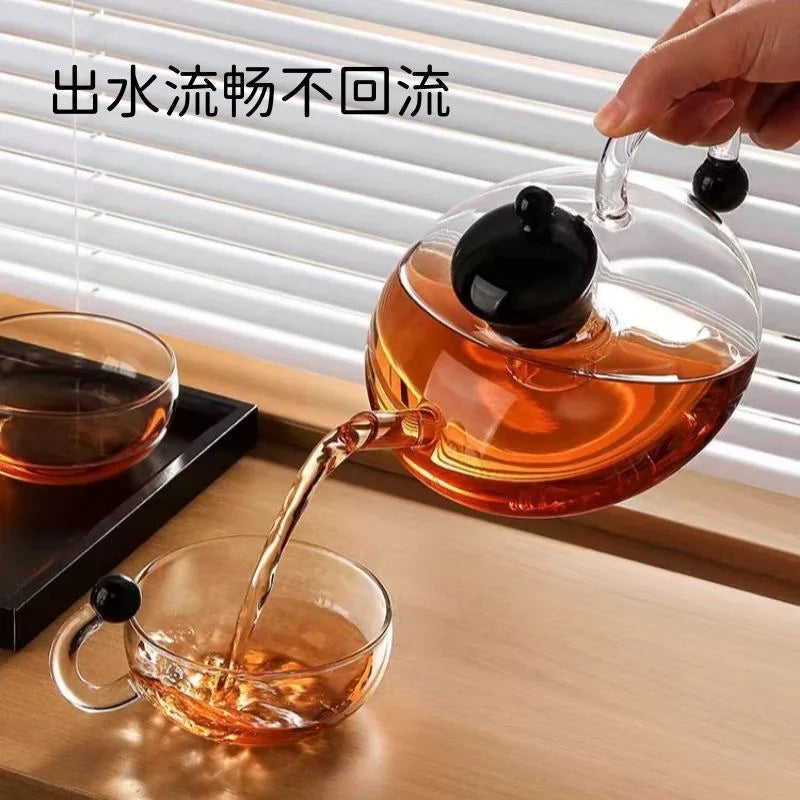 Explosion Resistant Glass Teapot Set with Heat Resistant Teacup 500ml