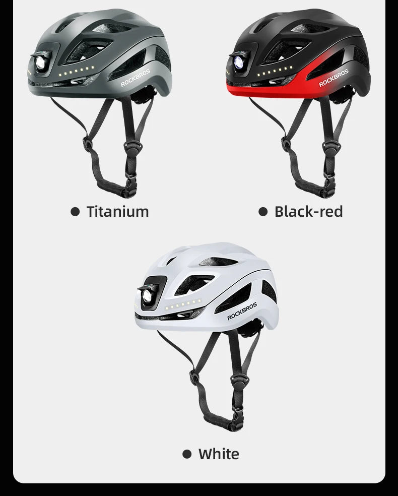 Bicycle Light Helmet Type-C Rechargeable Front + Rear Light Warning Bike Helmet Head MTB Road Cycling Helmet