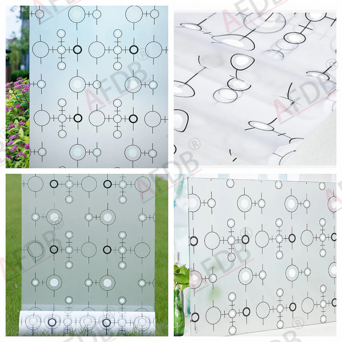Window Film Privacy, Stained Glass Film, Frosted Opaque Glass Clings, Sun Blocking Vinyl Window Stickers for Door Home Office