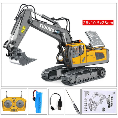 11CH RC Excavator 1:20 Remote Control Truck 2.4G RC Crawler Engineering Vehicle Excavator Truck Radio Control Toys Gifts