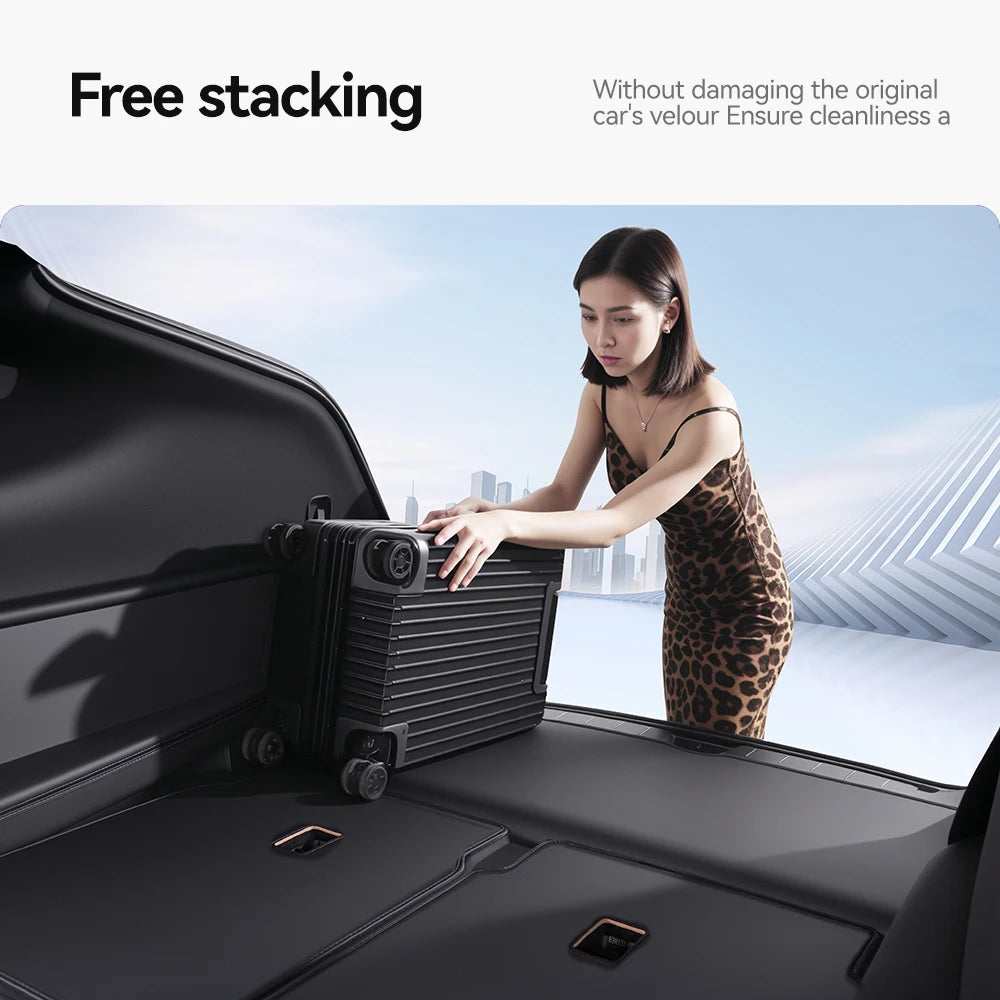 Full Coverage Nappa Leather Trunk Mat for Tesla Model YL Juniper 2026 6 Seat All Weather Cargo Liner