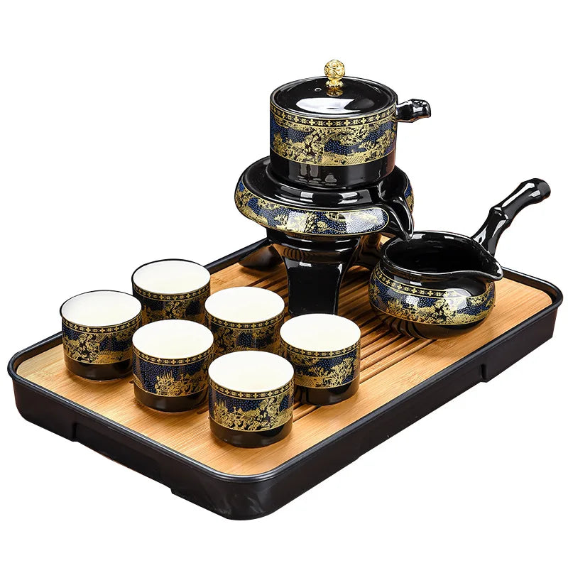 8 Pcs Household Ceramics Tea Pot Set Chinese Classical Ceramic Bone Teaset Gaiwan Porcelain Kung Fu Teapot Set For Gift