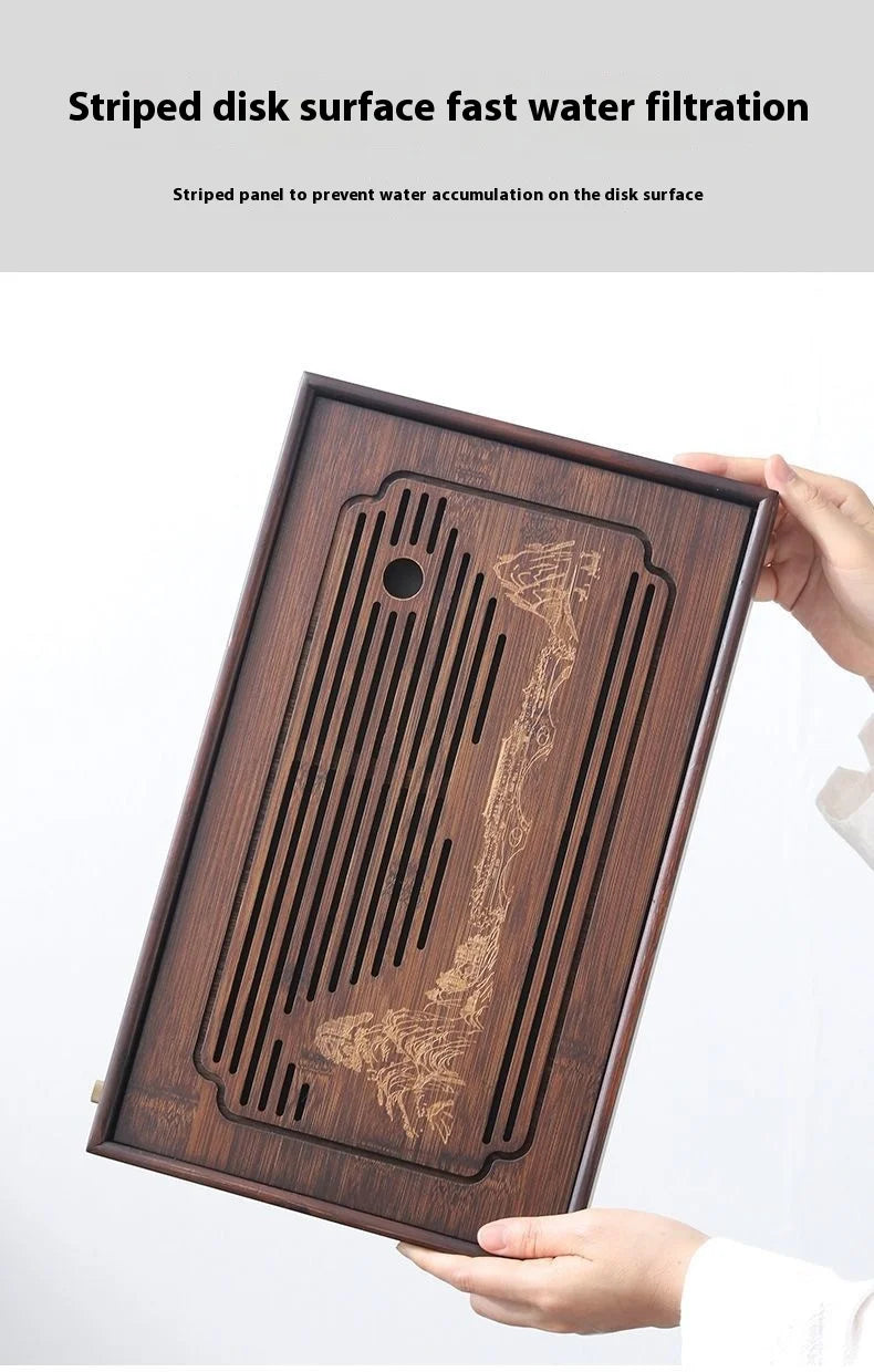 Jiangshan Tea Tray Household Small Drain Tea Table Bamboo Tea Tray Kung Fu Tea Set Accessories Tea Sea Dry Brewing Table