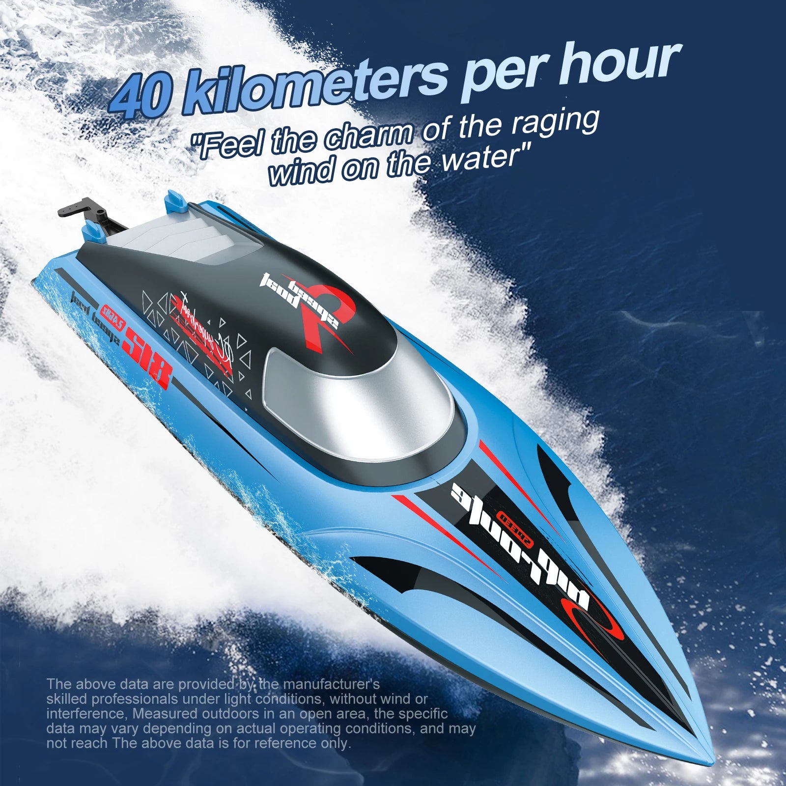Rc Boat Large 48Cm 40Km/h High-Speed Remote Control Speedboat 2.4G Waterproof Electric Racing Ship Water Toys for Boys