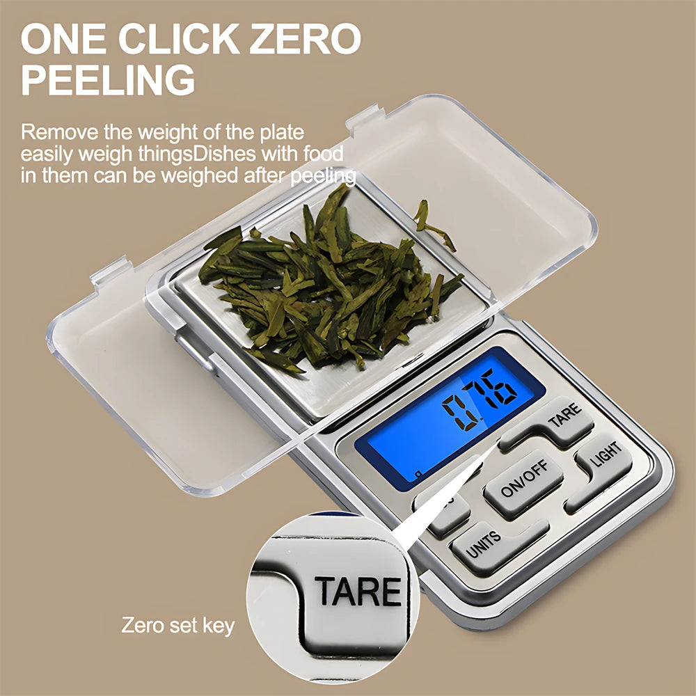 0.01g 500g Jewelry Scales Weight Diamond Balance Kitchen Weighing Digital Pocket Mini Scale Bathroom