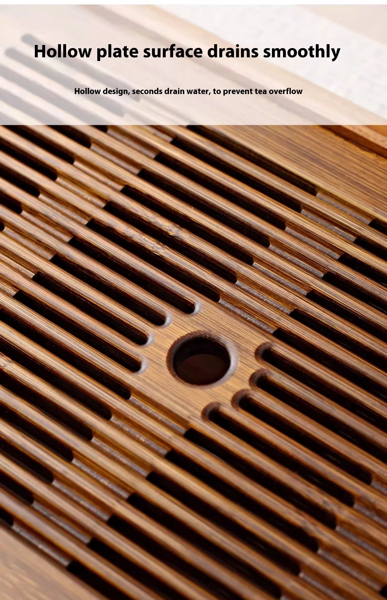 Tea Tray Home Small Solid Wood Pear Wood Dry Soaking Platform Water Storage Tea Set Tea Tray Wooden Tray