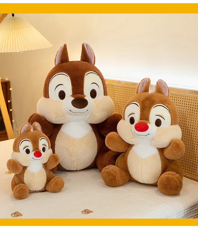 Disney Kawaii Chip 'n' Dale Squirrel Anime Plush Toys 25cm Decorations Stuffed Plush Dolls Lovely Birthday Gift for Friends