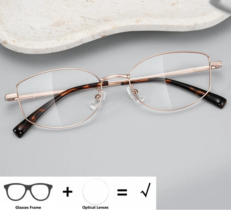 Retro Alloy Blue Light Blocking Progressive Multifocal Prescription Glasses