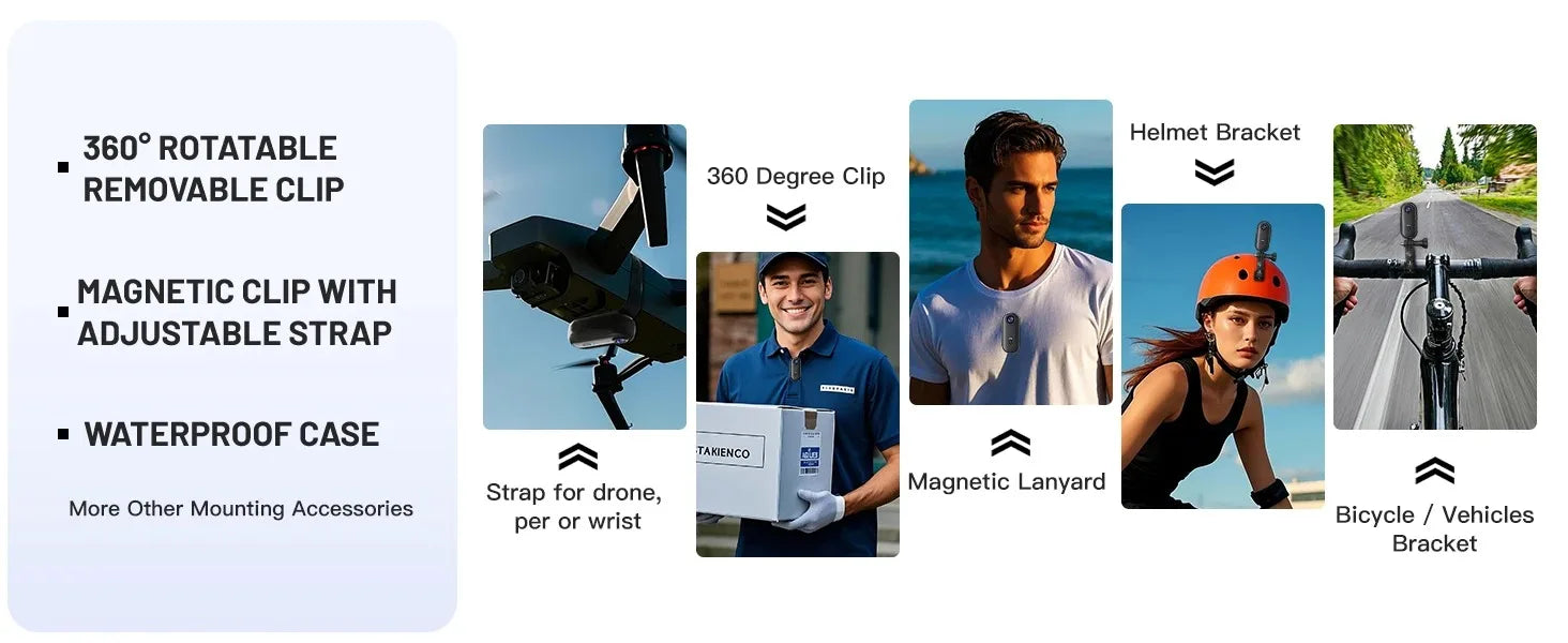 4K Bodycam Action Bike Camera Mini megnetic Wearable Cam with Waterproof Motorcycle Road Pocket Outdoor Sport Wifi Helmet Camera