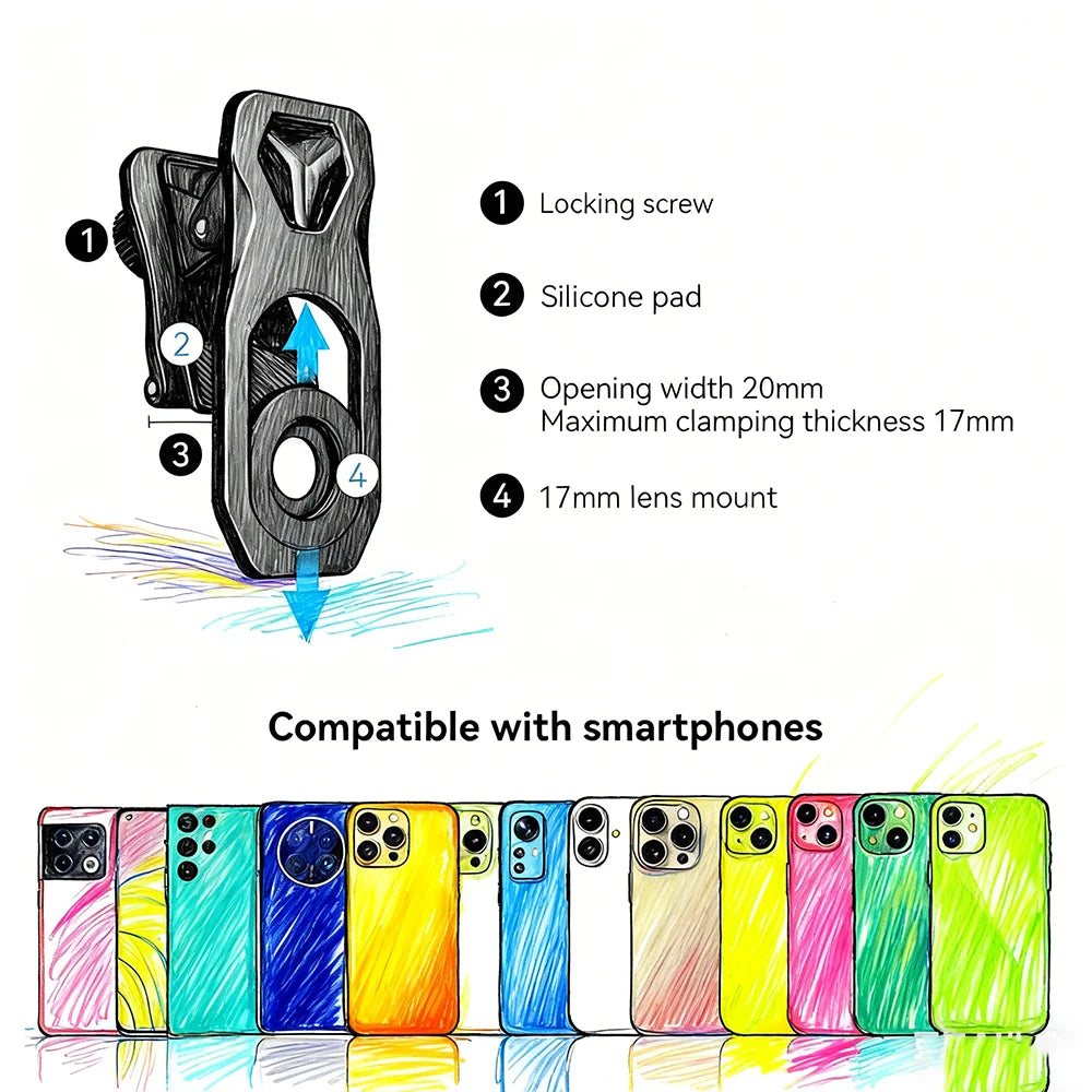18X Mobile Phone Telephoto Monocular Lens with Tripod