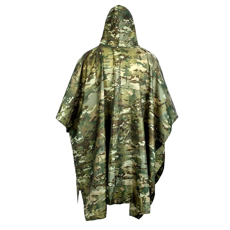 Camouflage Waterproof Folding Rain Poncho with Storage Bag for Adults
