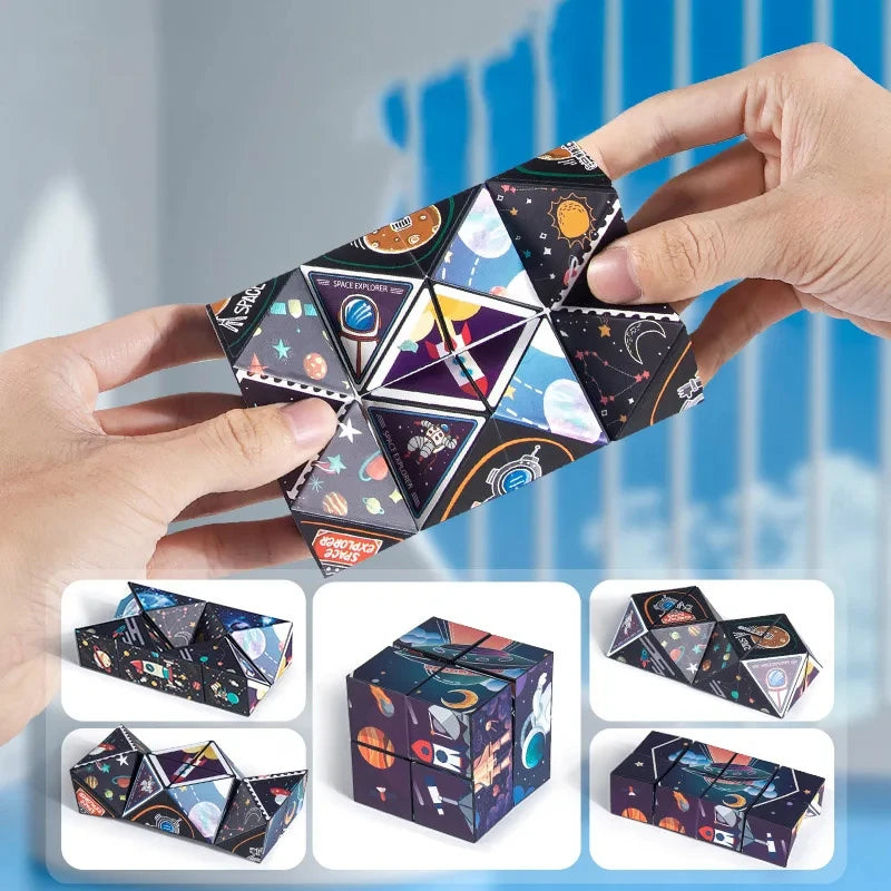 Extraordinary 3D Magic Cube Puzzle Fidget Toys Variety Geometric Shape Changeable Decompression Hand Flip Puzzle Cube