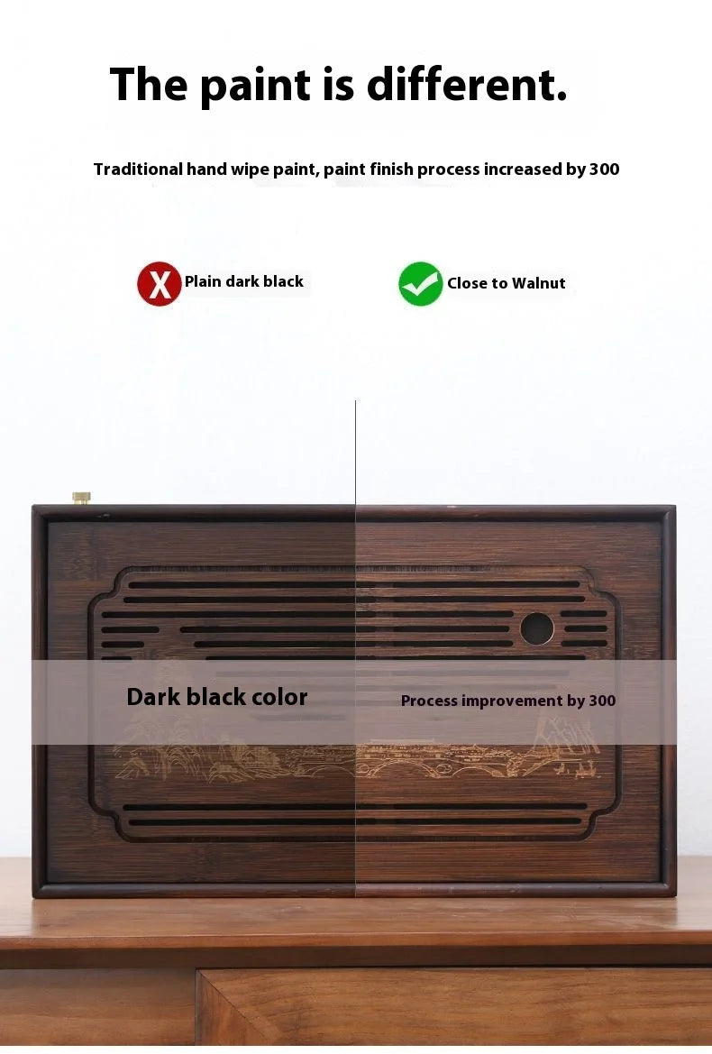 Jiangshan Tea Tray Household Small Drain Tea Table Bamboo Tea Tray Kung Fu Tea Set Accessories Tea Sea Dry Brewing Table