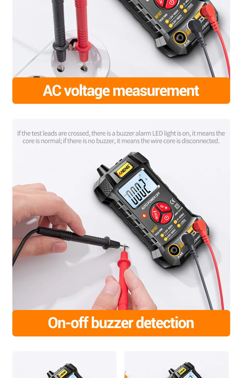 Digital Mini Multimeter Professional 4000 Counts AC/DC Electrical Instruments Tester Auto Range Meter Multimetro Tool